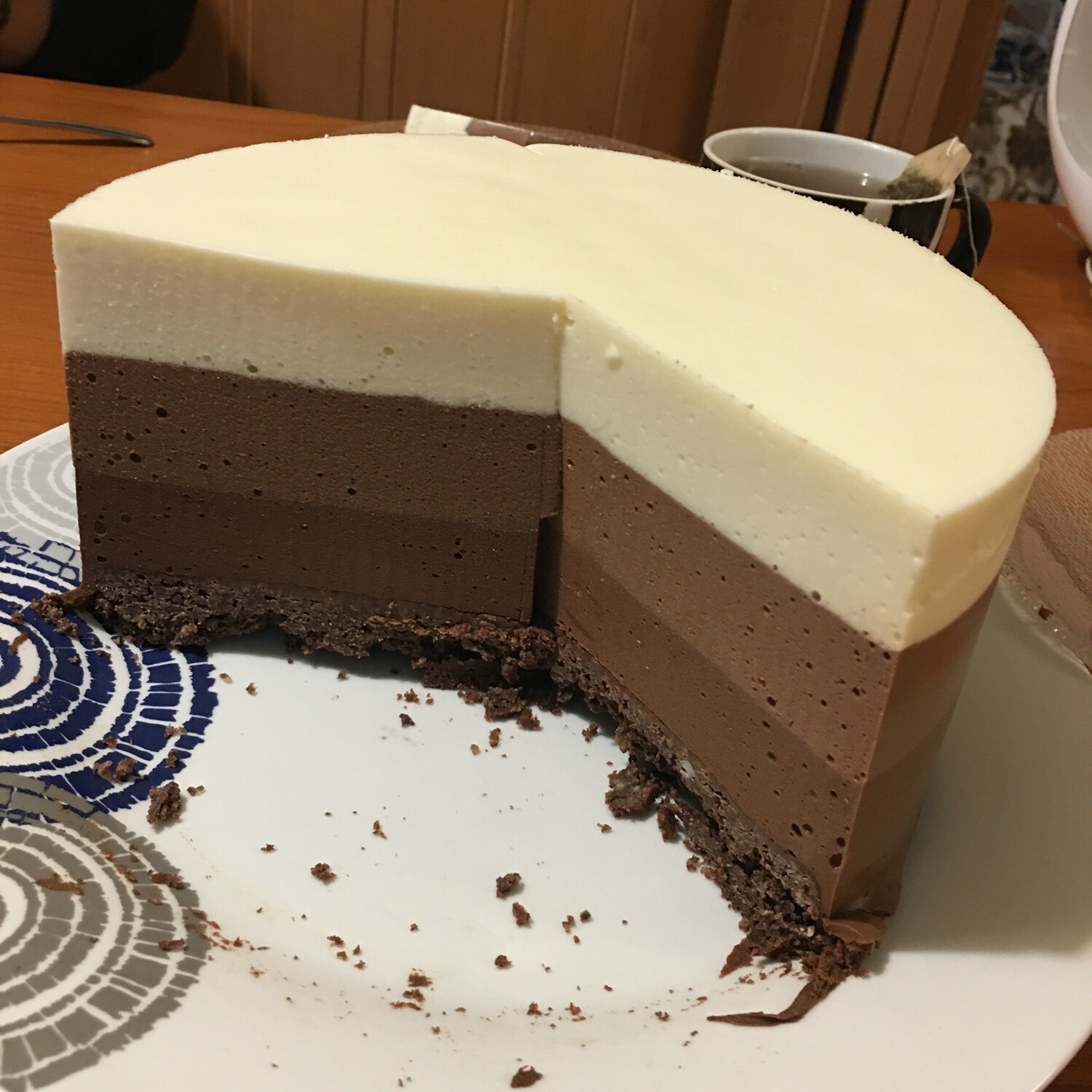 עוגת מוס 3 שוקולדים